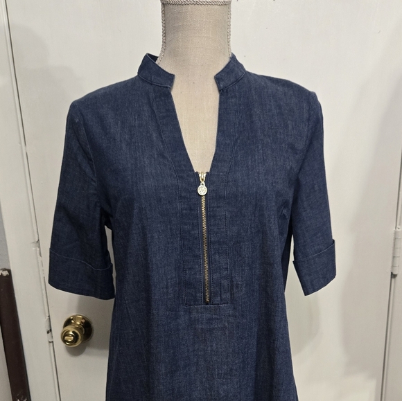 Anne Klein Women's Zippered-Neck Tab-Cuff Shift DressSz 8 New Without Tags - Picture 4 of 11